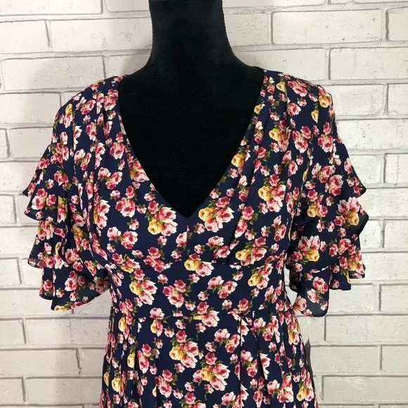 Betsey Johnson Women’s Navy Floral Romper - Picture 2 of 8